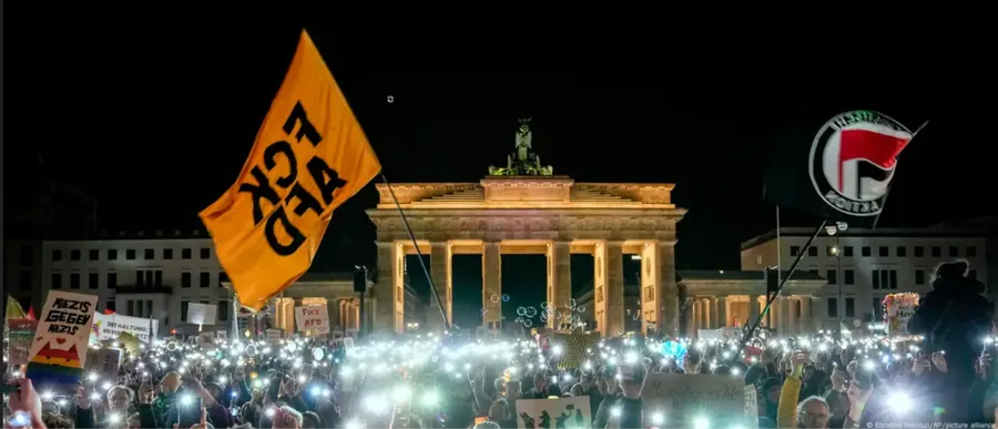 Thousands gathered in Berlin to protest the far-right Alternative for Germany and right-wing extremism back in January 2025