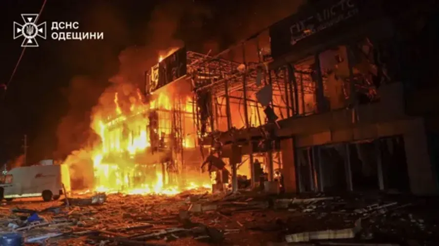 Burning building